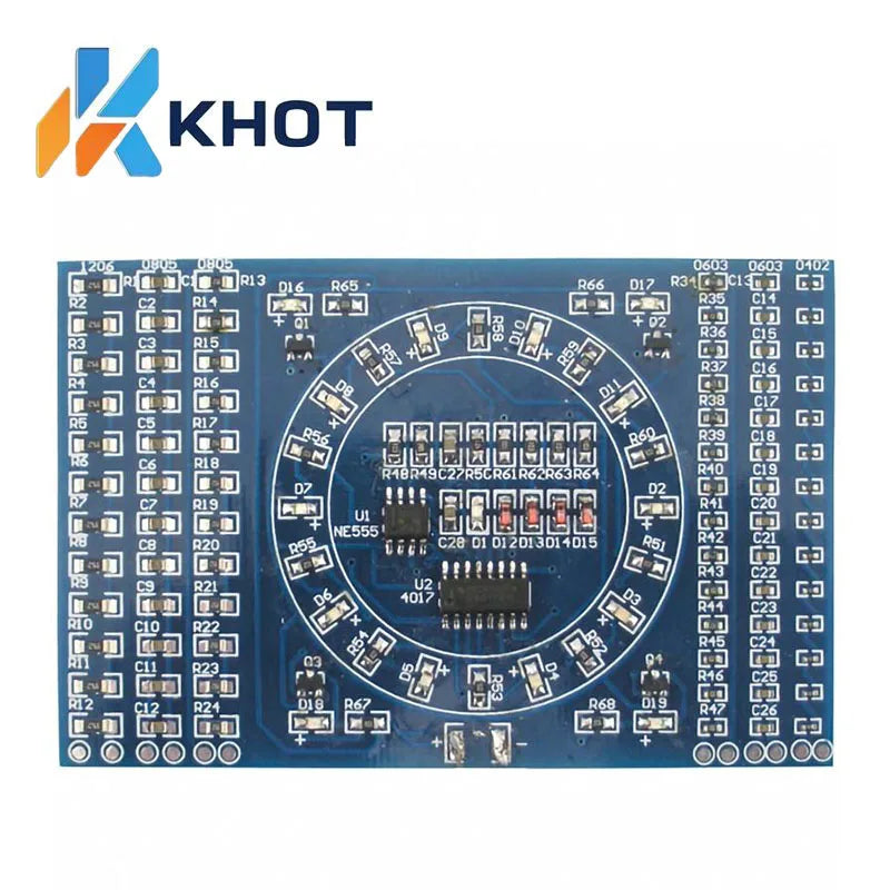 SMT Rotating Flow Lamp SMT Component Welding Practice Board Skill Training and Training Kit Welding DIY Zpaxo