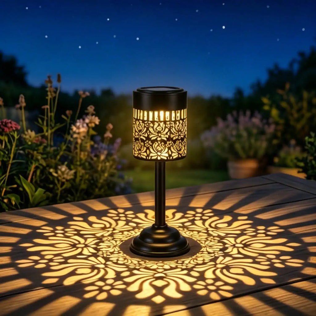 This Solar-powered Peony Projection Light LED Outdoor Garden