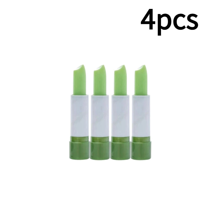 Aloe Vera Color Changing Lip Balm – Moisturizing & Nourishing Color Changing Lip Balm Zpaxo 4pcs
