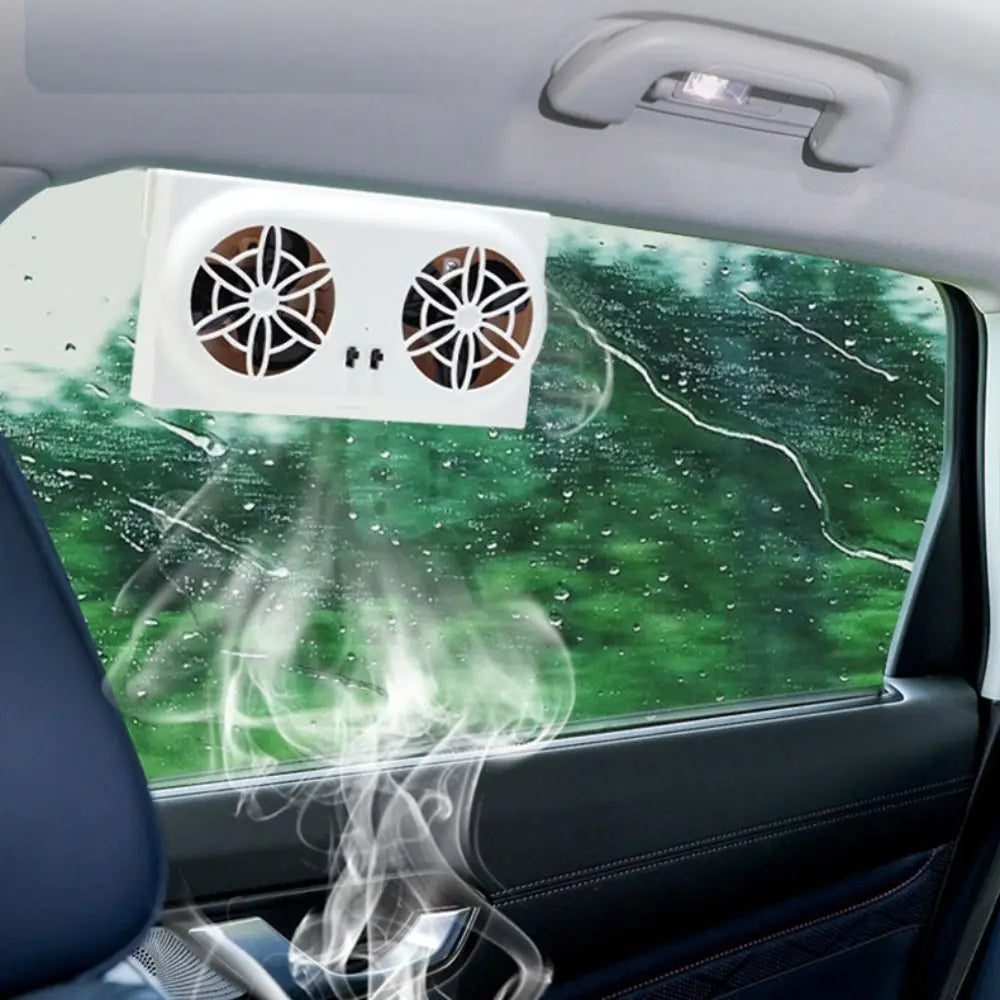 Solar Panel Car Window Fan USB Charging Powerful Ventilation Powered Zpaxo