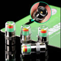 4-Pack Tire Pressure Monitor Valve Stem Caps | 3-Color Alert