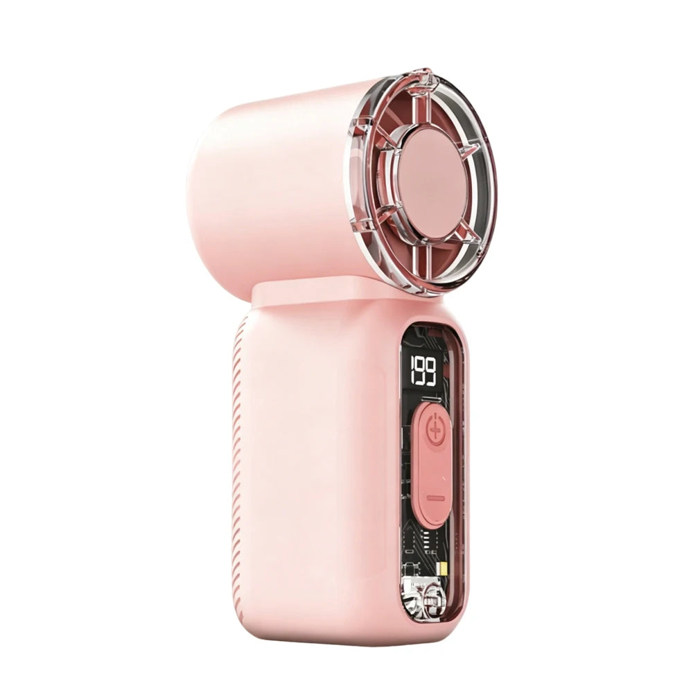 Portable Pocket Fan Rechargeable 1200mAh Mini Handheld LED Display