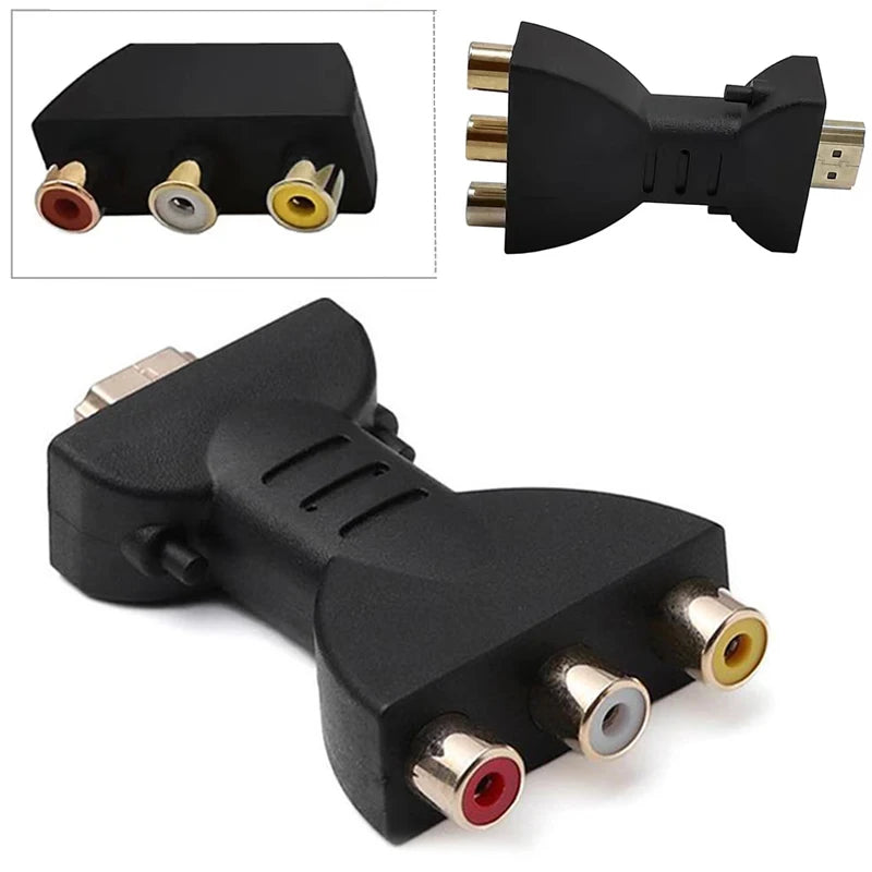 AV HDMI-compatible Adapter 3 RCA Red White Yellow Connector HD TV Box