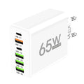 65W 6-Port USB-C PD Fast Wall Charger – iPhone & Android USB Wall Charger Zpaxo EU White