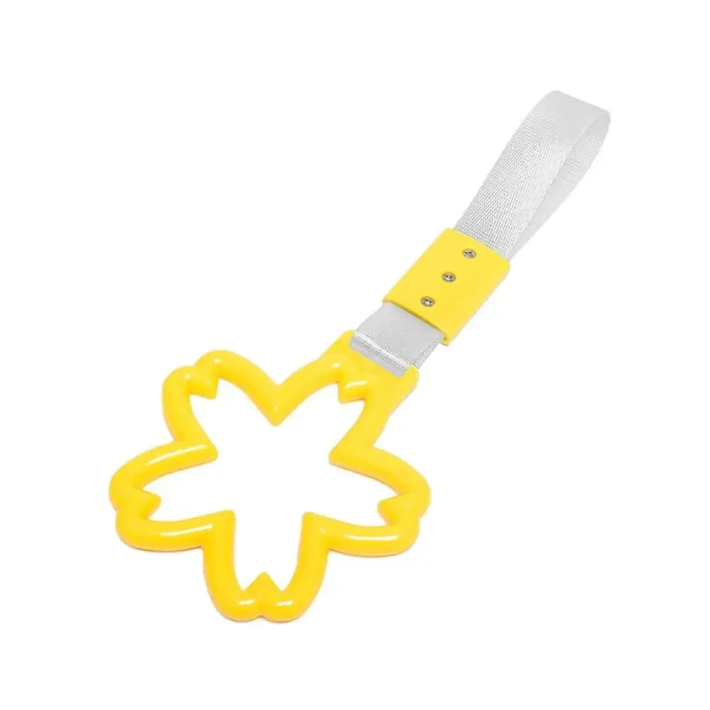 Cherry Blossom Car Handle Straps Pendant Warning Warning Hanging Ring Plastic Silver/Black Strap Car Crash Warning Strap Zpaxo yellow-silver strap