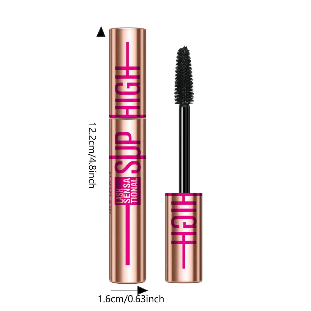 Super High 4D Waterproof Mascara - Volumizing, Curling & Lengthening Formula, Smudge-Proof Long-Lasting Black Mascara Zpaxo