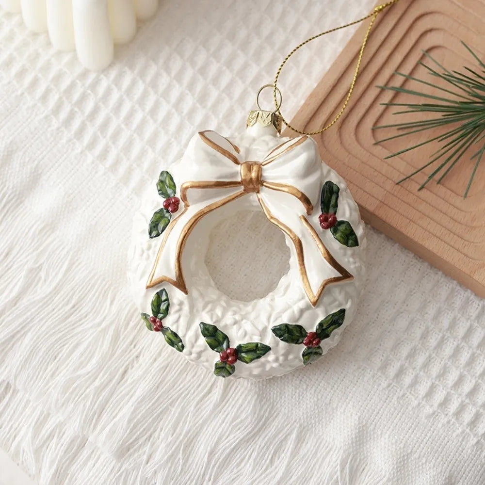 PVC Christmas Hanging Ornament House Snowflake Xmas Pendant Donut Handmade Christmas Tree Decoration Doorway Zpaxo