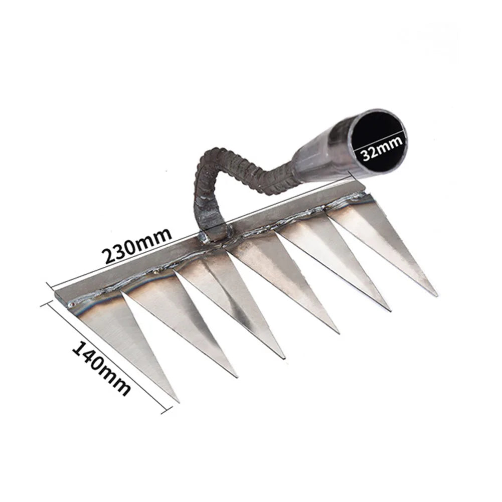 Weeding Hoe Rake Sharp Nail Harrow Grasping Steel Loosening Soil Tool