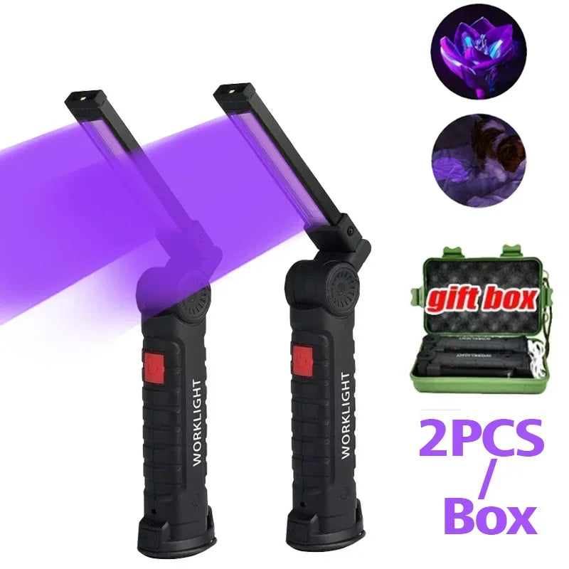 UV Black Light Flashlight USB Rechargeable – 5 Modes, 395nm