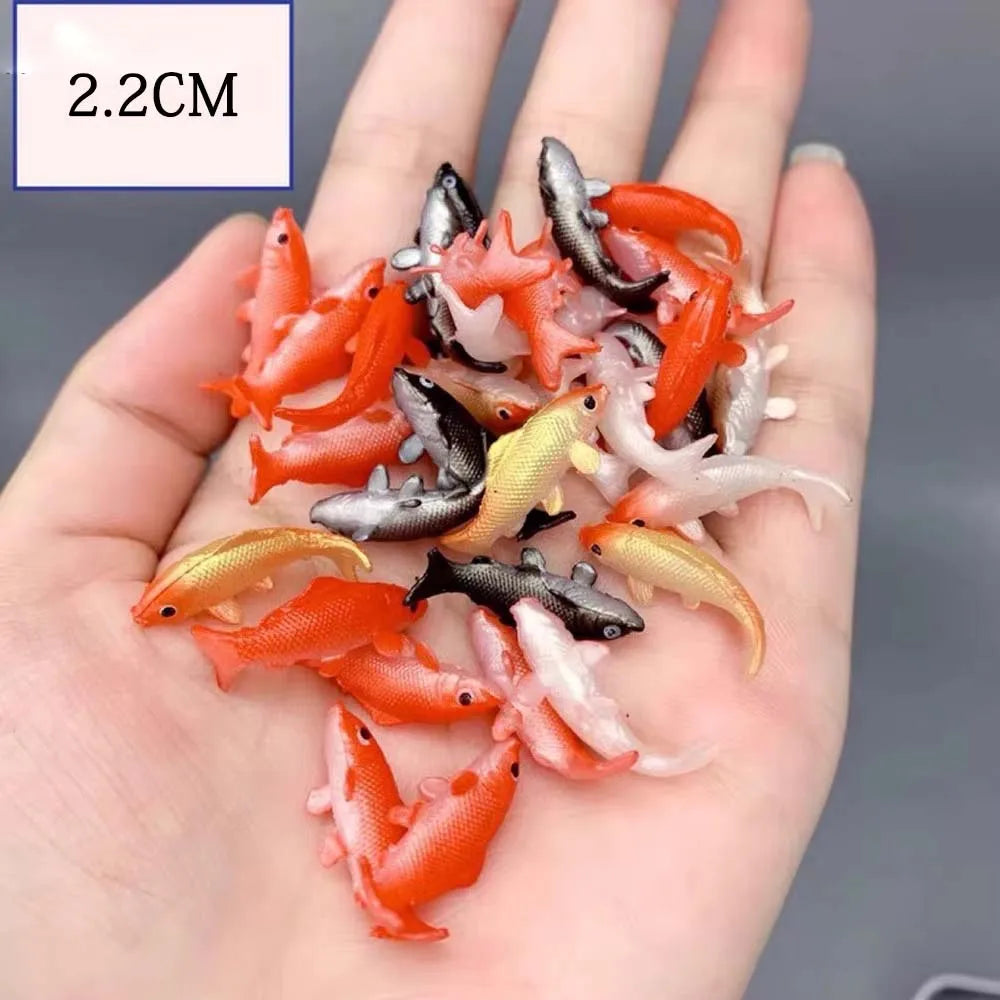 Random 5Pcs/Set Soft PVC Goldfishes Models Epoxy Filling Material Crystal Ocean Resin 3D Mini Fish Modeling Filler Mini Craft Zpaxo large