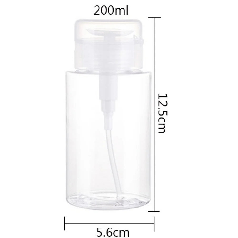 Refillable Bottle, Push Filler, Down Air Pump Unloader, Nail Polish and Makeup Remover Bottle Packaging Zpaxo 200ml 2pcs