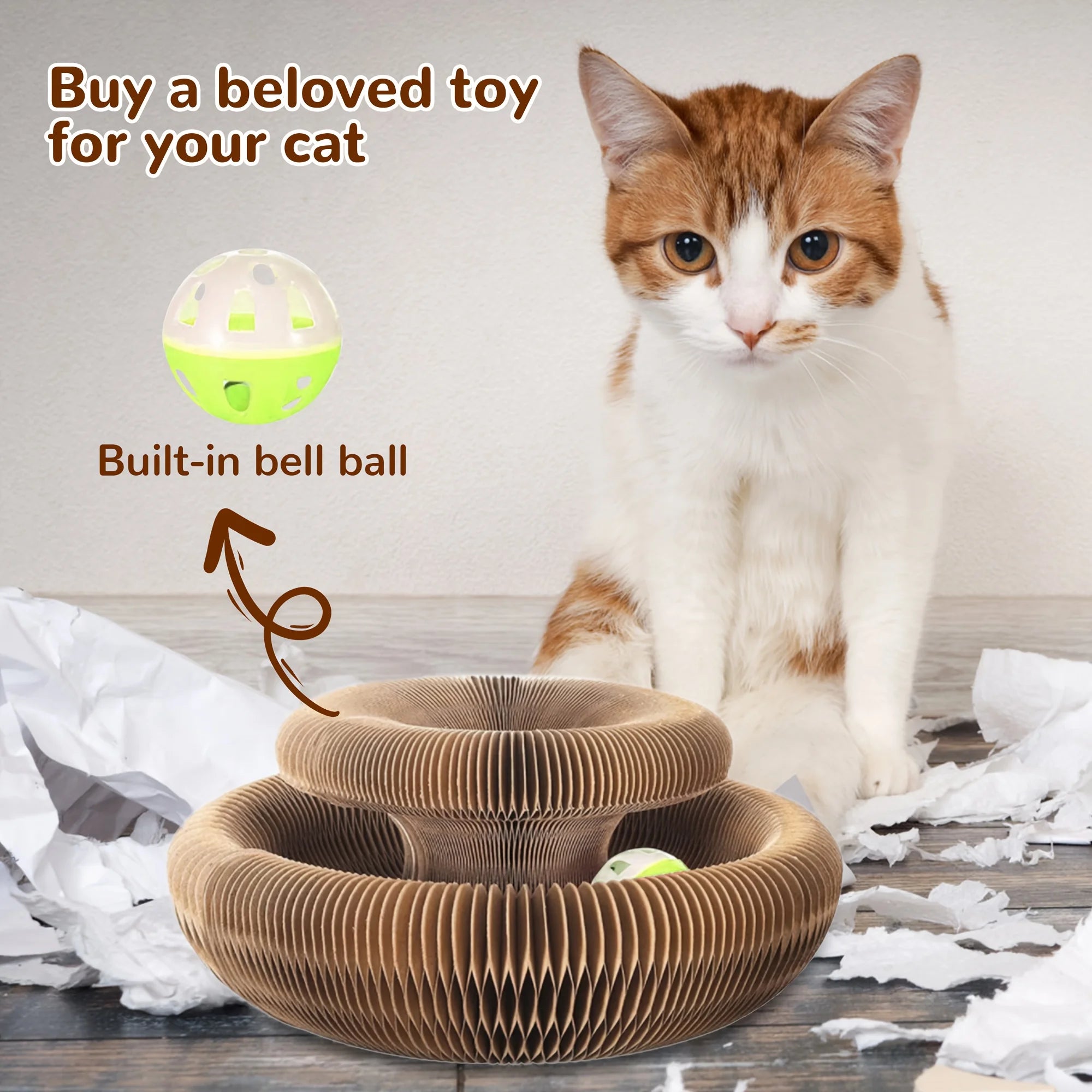 Cat Toys Indoor Cats Interactive Magic Organ Scratch Board Compact