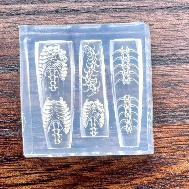 1 3D Manicure Silicone Template Bone Structure Design Doll Crafting Zpaxo