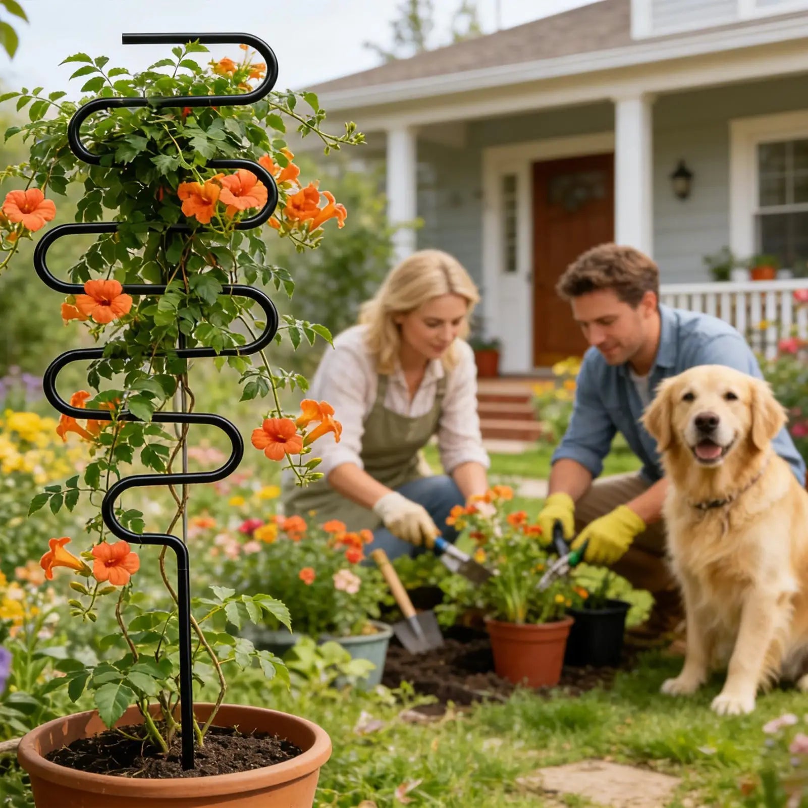 Metal Plant Support Stakes Trellis Rack Garden Climbing Frame Indoor
