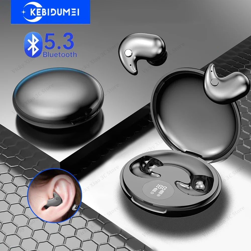 KEBIDUMEI Invisible Sleep Headphones Bluetooth 5 3 Mini Earbuds Side