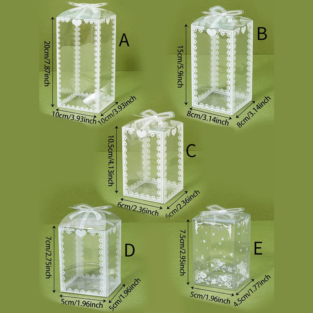 10Pcs Transparent PVC Box Plastic Candy Favor Gift Packaging Boxes for Wedding Birthday Party Christmas Gift Wrapping Zpaxo