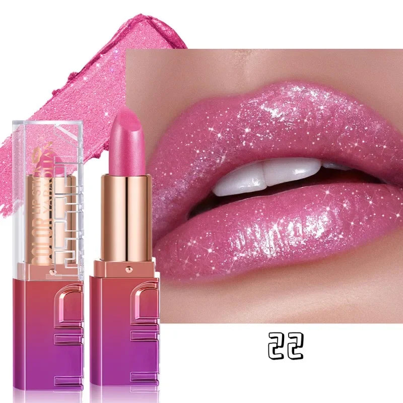 6 Colors Bold & Intense Glitter Shiny Lipstick Waterproof Moisturize Pearlescent Lipgloss Luxurious Sparkling Lip Gloss Makeup Zpaxo 22