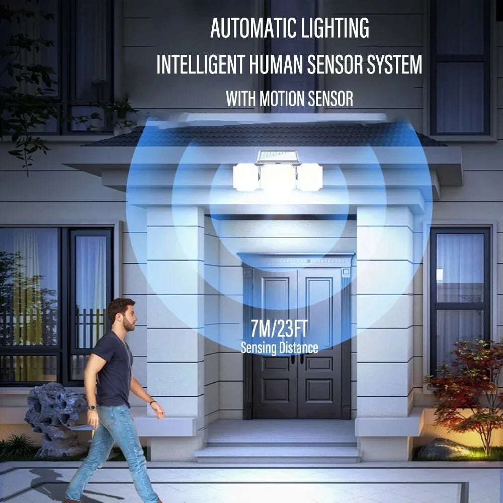 Solar Outdoor Lights Motion Sensor LED Safety Light Remote 3 Mode Zpaxo