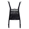 Multi-functional Design Car Seat Storage Bag 3-layer Construction Elastic Edge Mesh Storage Bag Mesh Material Zpaxo Black