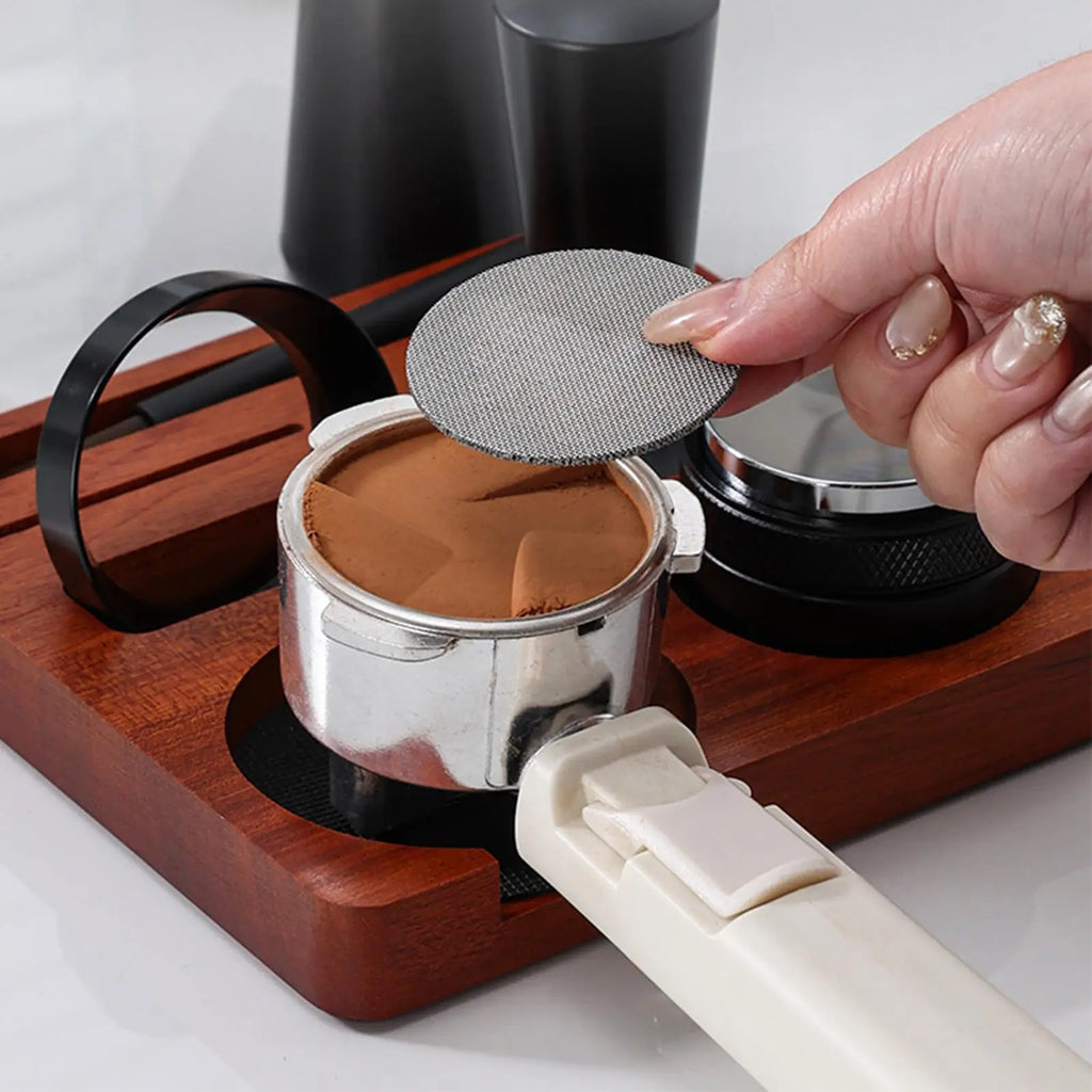 Coffee Tamper Set 7 Pieces Professional Ergonomic Anti-Slip Coffee Distributor Accessories Kit for Home Kitchen Studio Bar Zpaxo