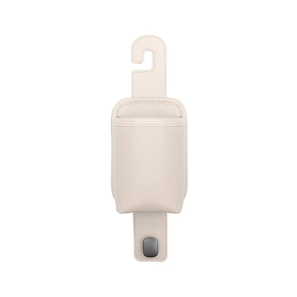 PU Leather 1 Car Seat Hook Multi-functional Metal Headrest Hanger Zpaxo White