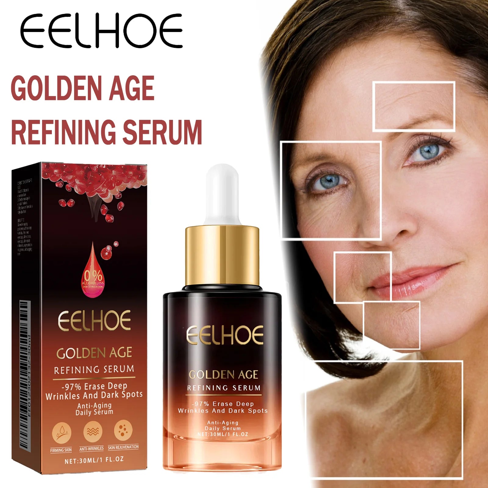 Golden Age Anti Aging Serum 30ml Wrinkle Reduction Face Serum With Pca Sodium Hydrating Firming Moisturizing Skin Care Essence Zpaxo