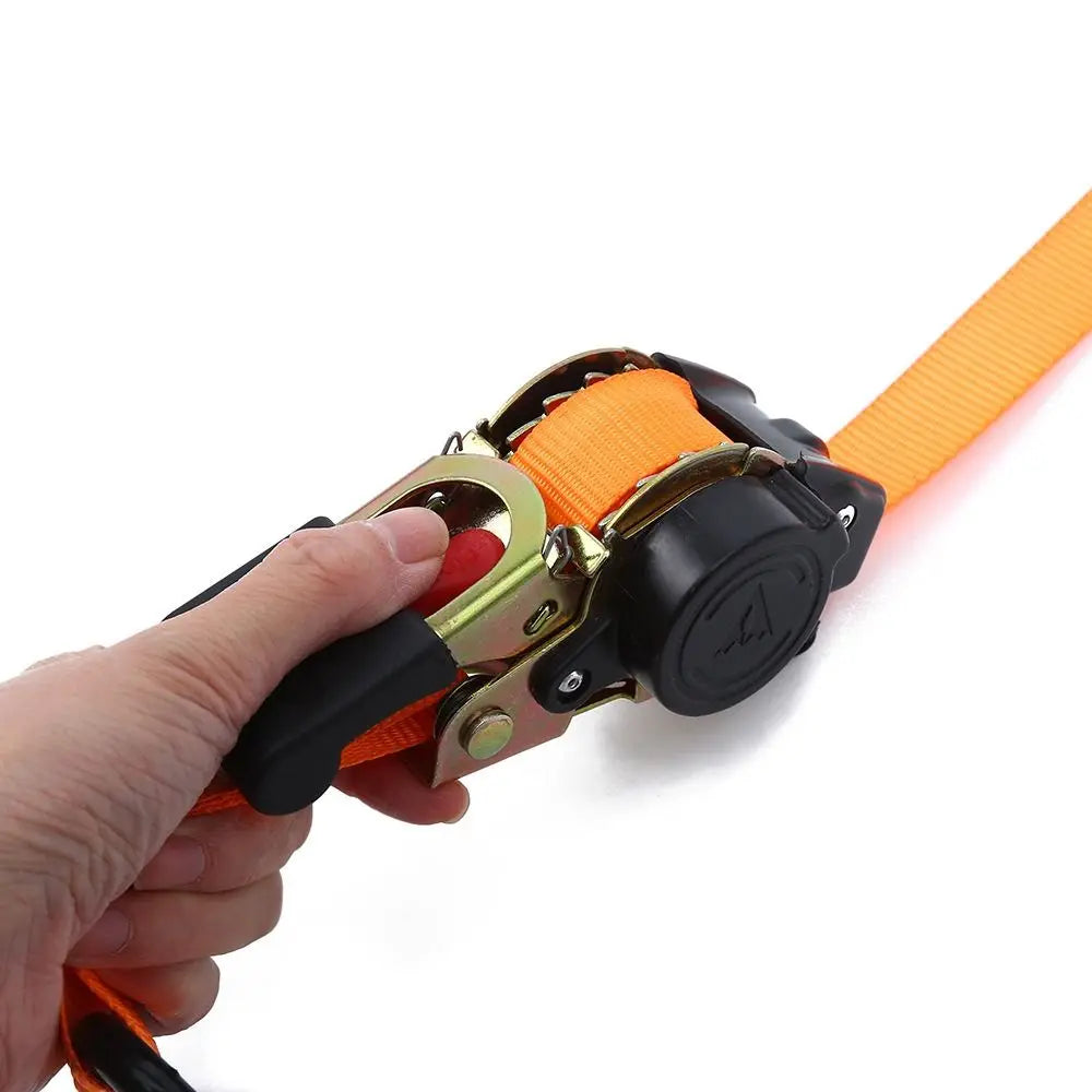 Strong Automatic Lashing Belt Wear-resistant Thickening Self Retractable Ratchet Strap Double Hooks Tension Rope Ratchet Straps Zpaxo