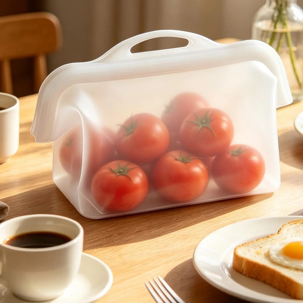 Reusable Silicone Food Storage Bags Stand Up Leak Proof Microwave