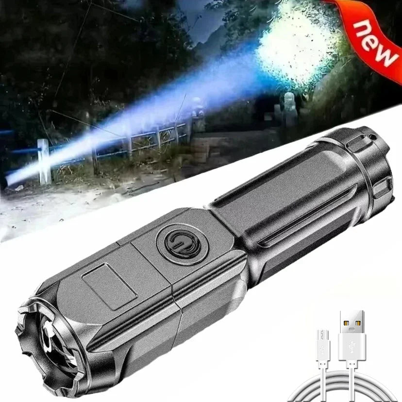 USB Rechargeable LED Flashlight – Zoomable & Waterproof Rechargeable Flashlight Zpaxo
