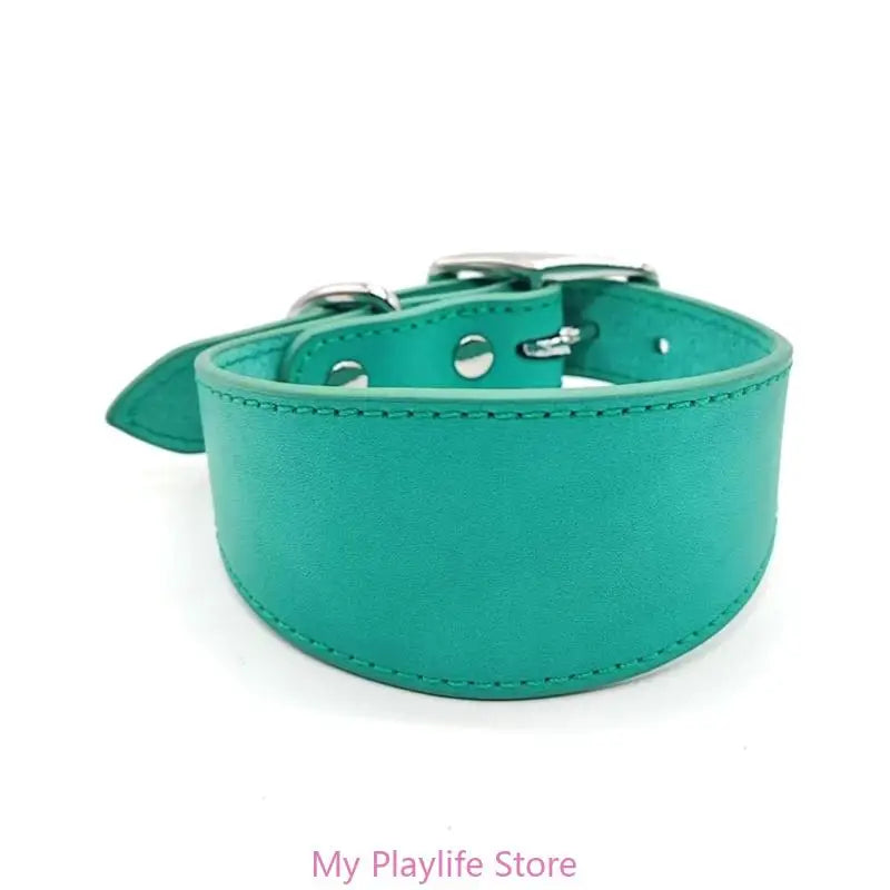 Collar Whippet Leather Soft Suede Pedded Wide Collars Lurcher and Italian Greyhound Saluki Sighthound Dog Supplies Zpaxo Emerald L