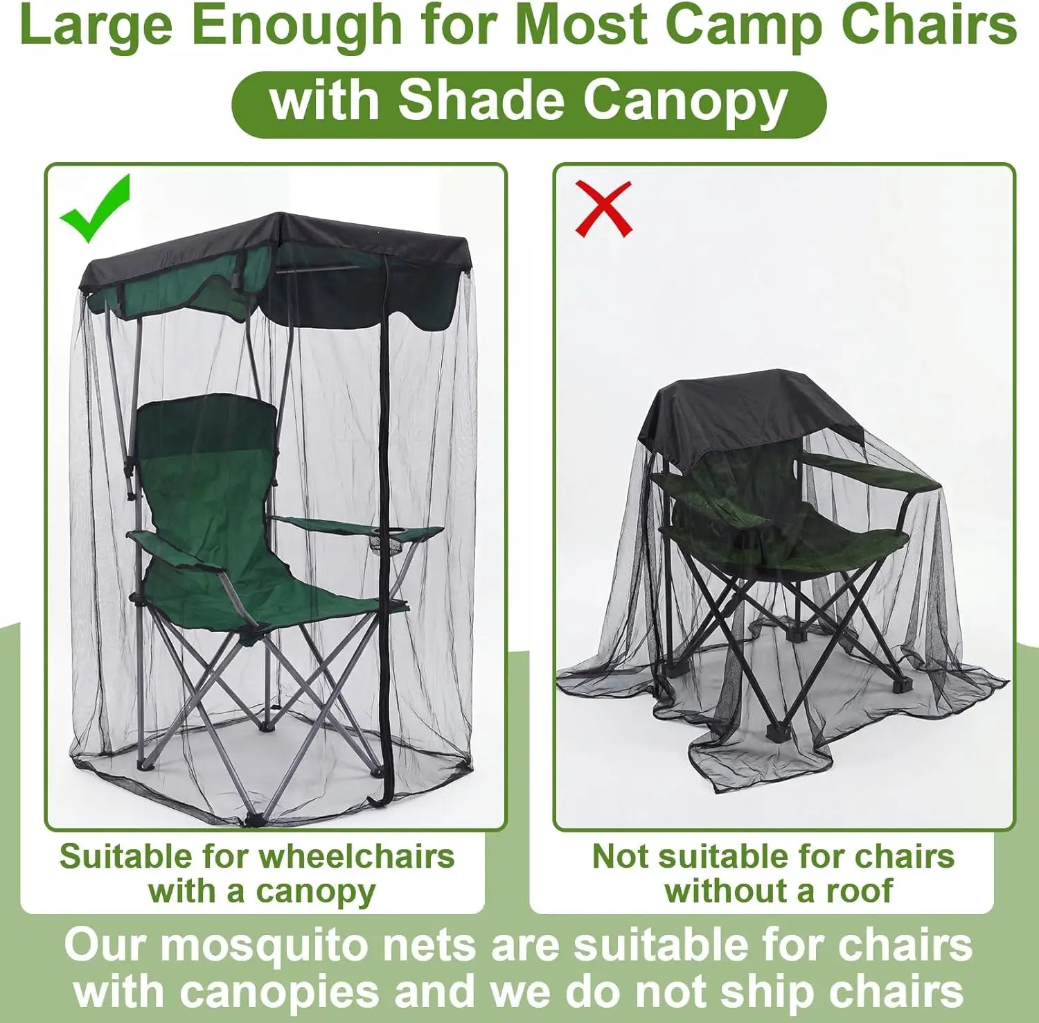 Foldable Waterproof Fine Mesh Chair Cover Mosquito Protection