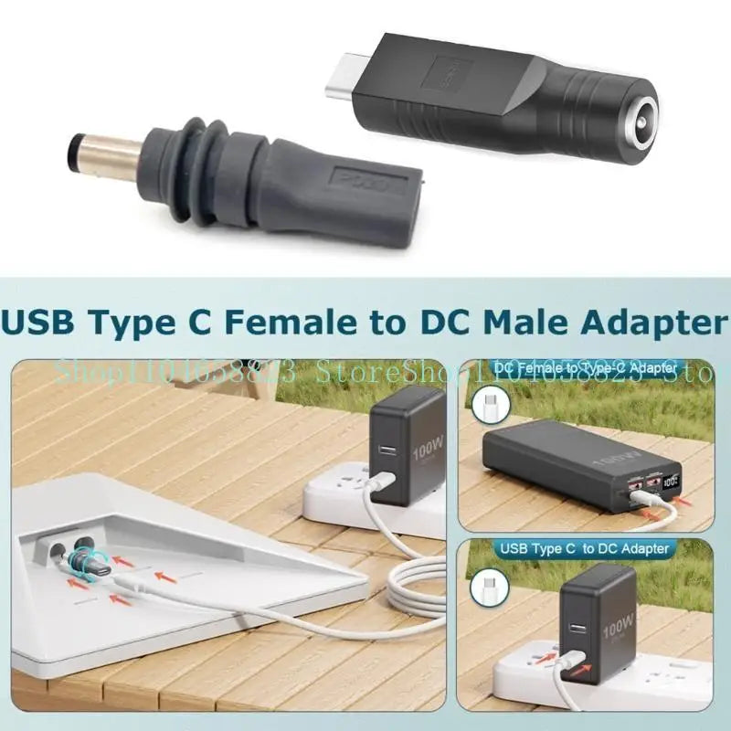 652F DC5521 to USB C Connector Type C to DC5.5x2.1mm Power Cable Adapter for Efficient Power Delivery in Creative Studios Zpaxo