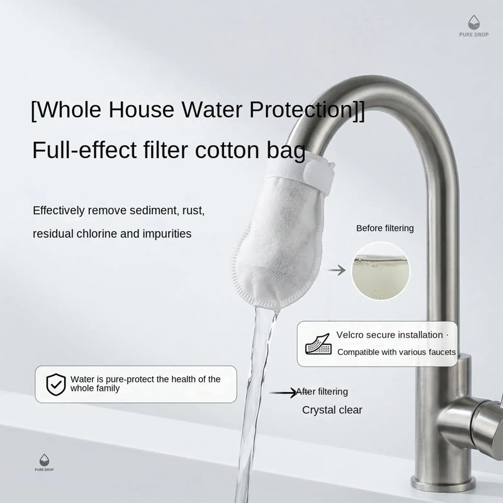 Faucet Filter Cotton Splash-proof Pouch DIY Sediment Purifier Bag