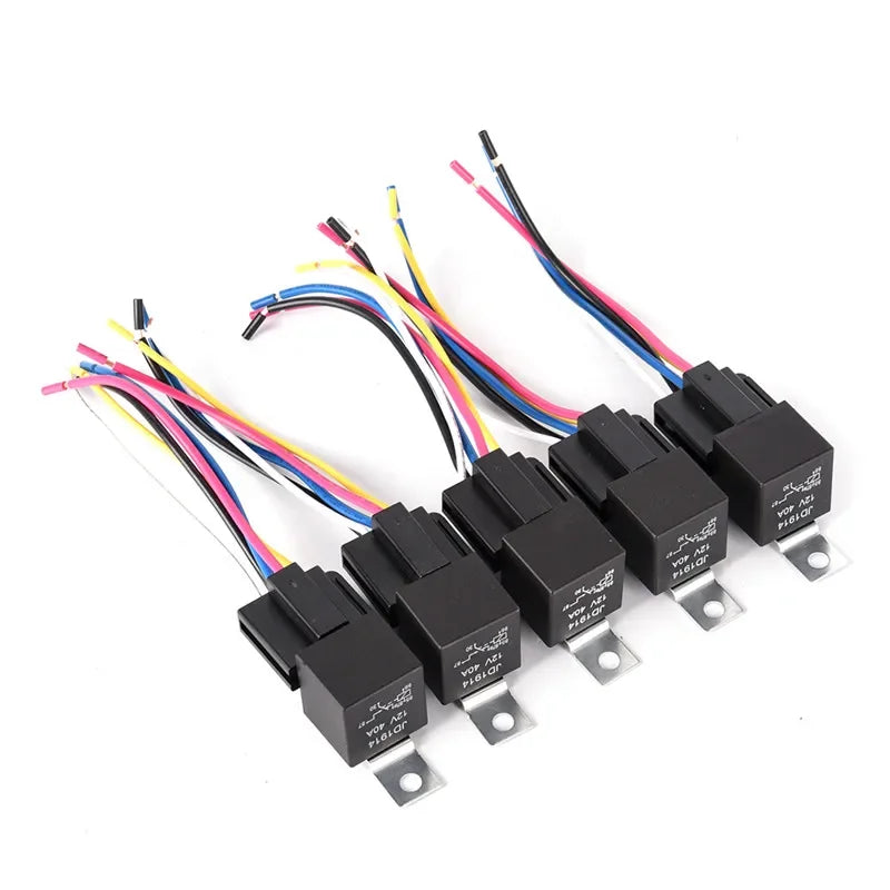 Waterproof Automotive Relay 12V 5Pin 40A Car Harness Socket Vehicle Zpaxo
