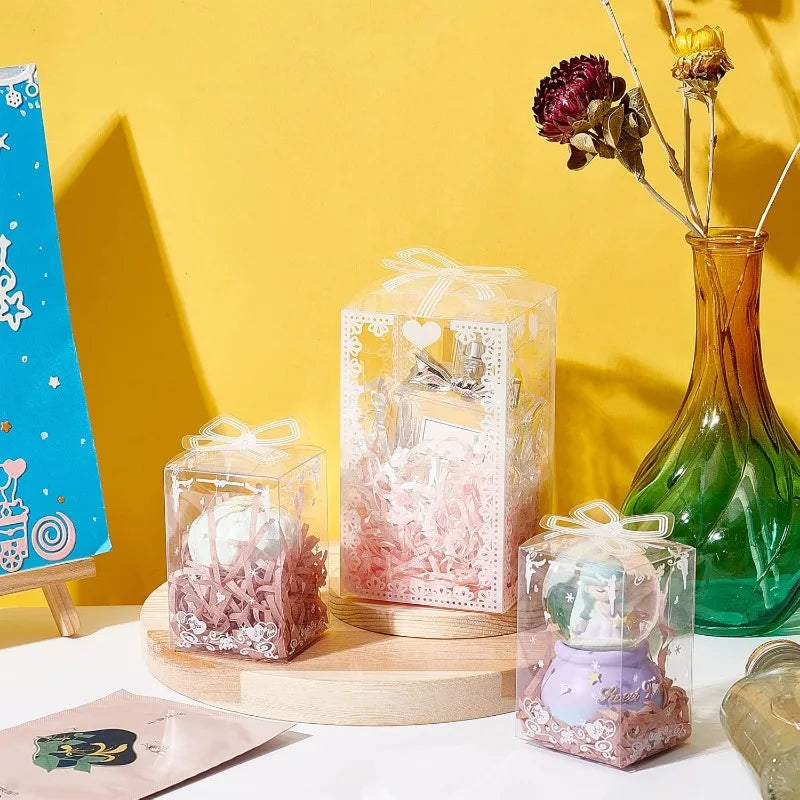 Clear PVC Plastic Candy Favor Box Transparent Container Wedding