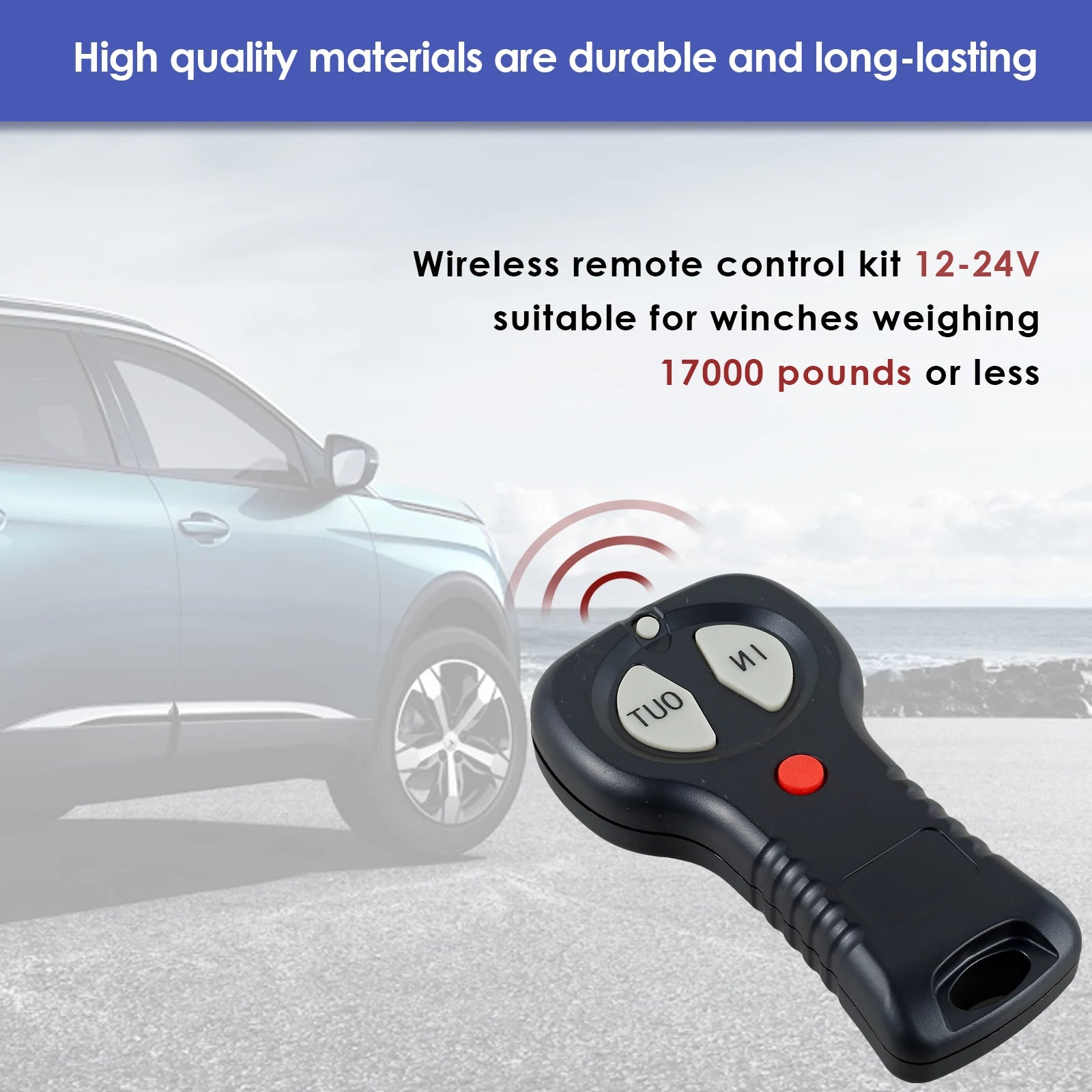 2Pcs Car Wireless Winch Remote Control Kit 12V-24V Universal ATV/SUV Wireless Heavy Winch Remote Switch Controller For Badlands Zpaxo