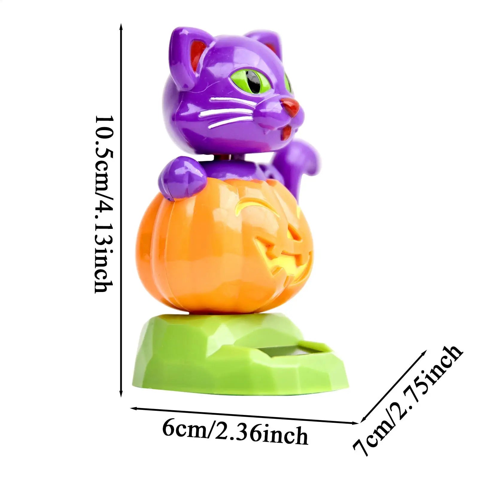 Solar Shaking Figures Pumpkin Cat Car Dashboard Decoration Figurine