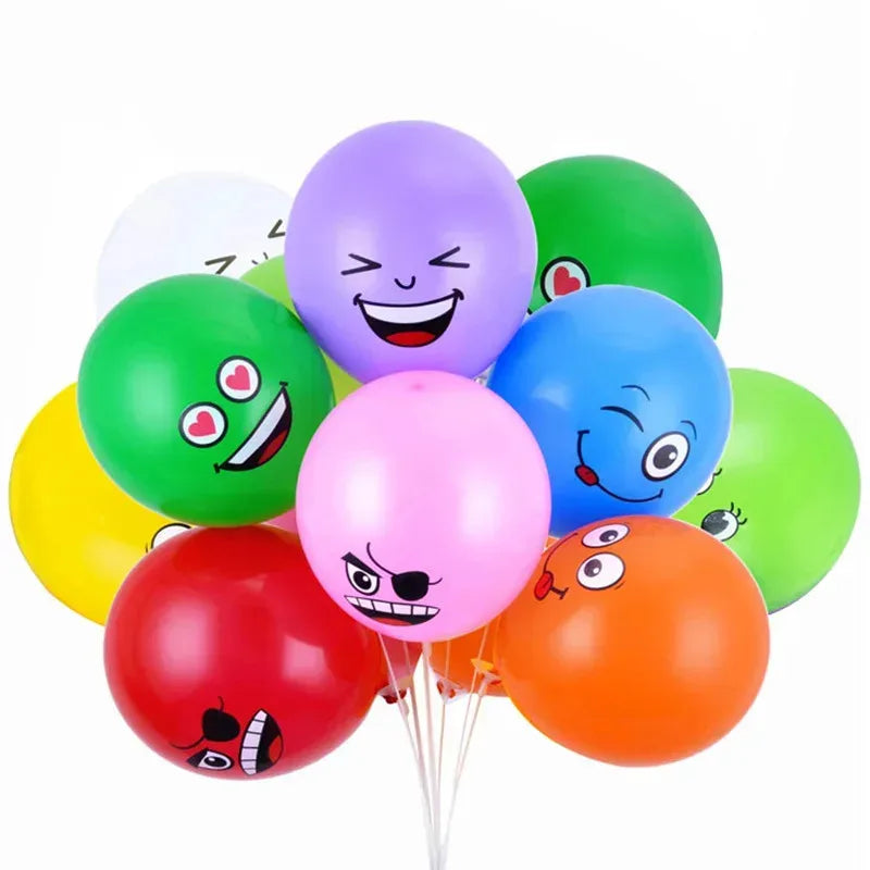 Smiley Face Latex Balloons – Kids Birthday Party Décor 10–60 Pack