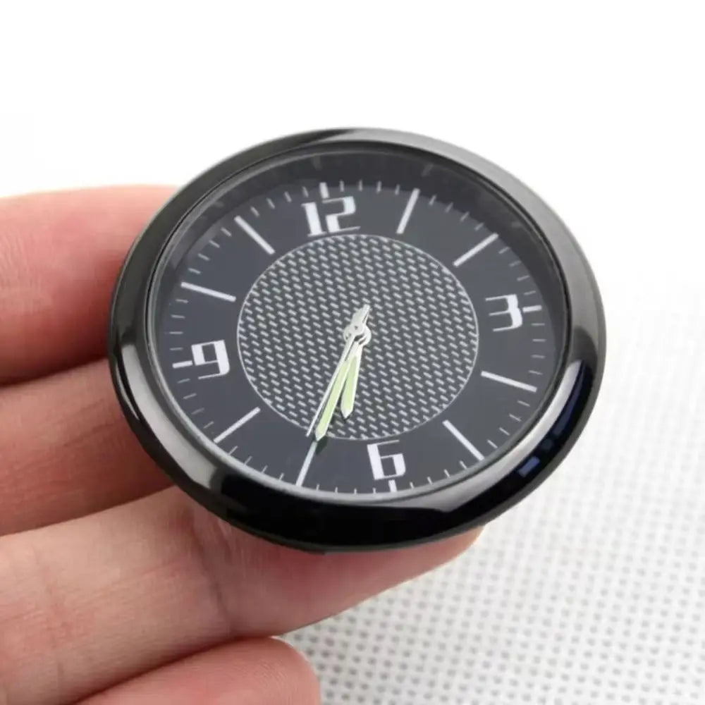 Titanium Alloy Car Clock Round Design Mini Size Digital Watch Digital Display Luminous Display Auto Ornament Vehicle Interior Zpaxo