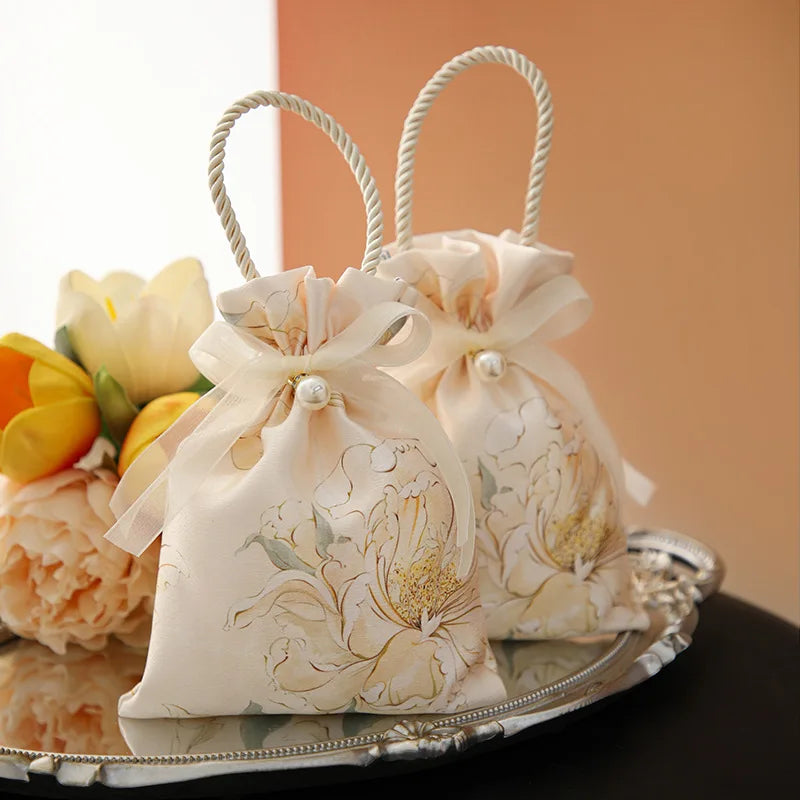 Floral Drawstring Candy Gift Bags – Wedding & Party Favors Party Favor Gift Bag Zpaxo