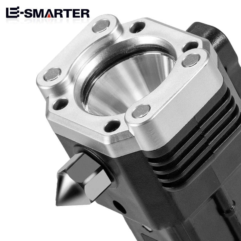 ESMARTER USB Rechargeable LED Flashlight with Safety Hammer