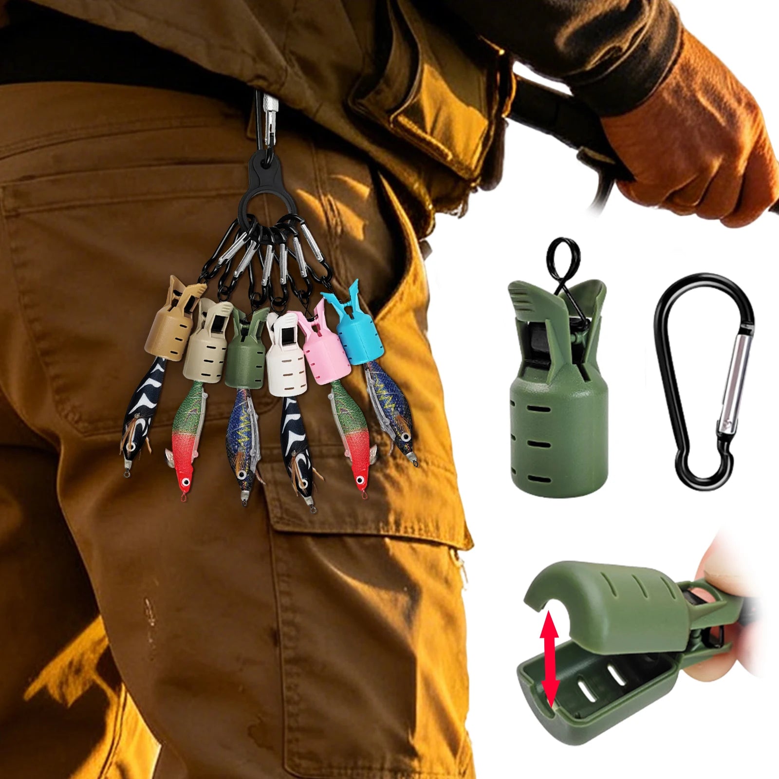 Webfoot Octopus Hooks Cover Anti-scratch Wooden Shrimp Hook Wood Tail