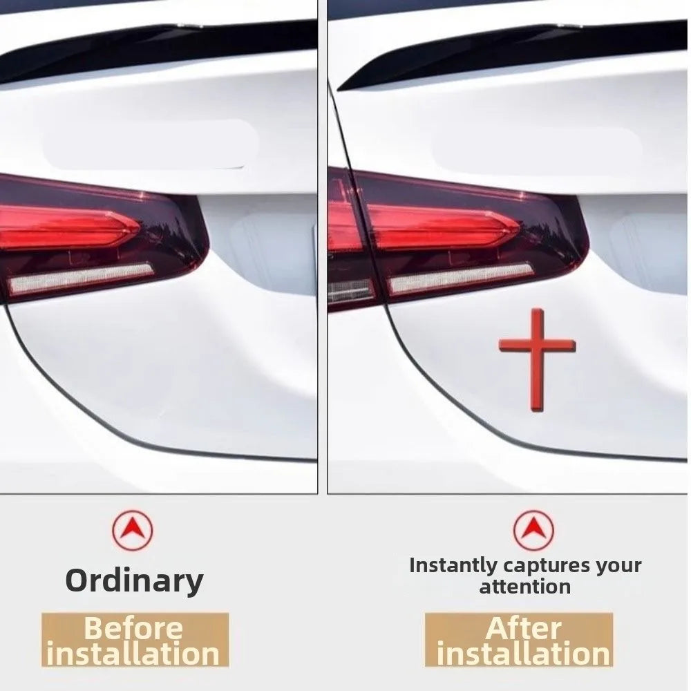 3D Stereo Cross Badge Stickers Metal Material Design Car Sticker Zpaxo