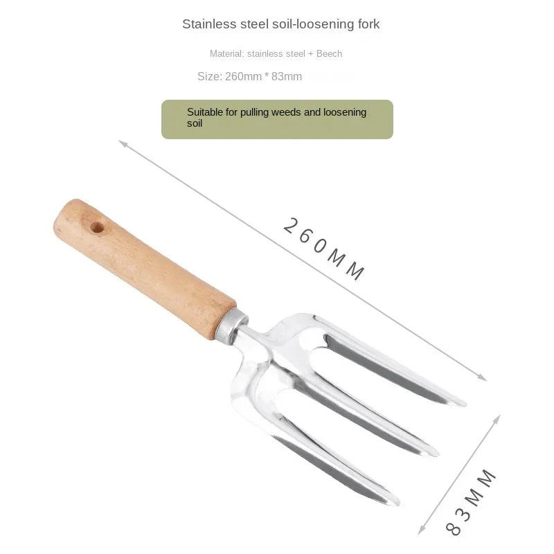 5-Piece Stainless Steel Garden Tool Set – Shovel & Rake Kit