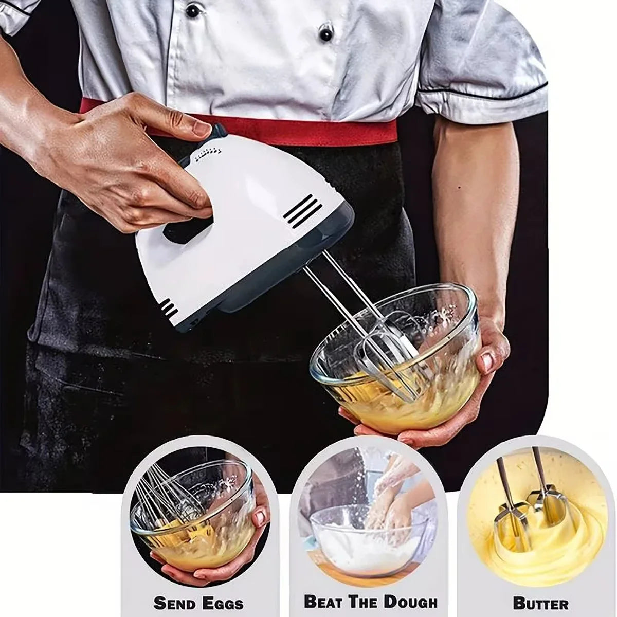 Handheld Electric Egg Beater Mini Automatic Mixer for Egg White And Cream with EU/US Plug Household Kitchen Tool Zpaxo
