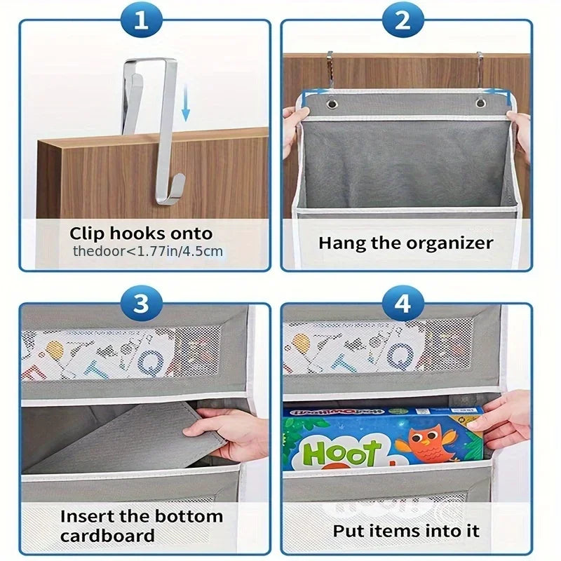 Over The Door Organizer – Hanging Storage with Clear Windows Door Storage Organizer Zpaxo