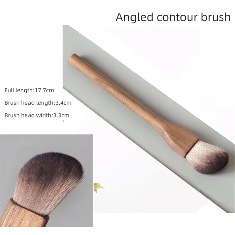 1 European Vintage Wood Handle Makeup Brush Walnut Loose Powder Blush Zpaxo Contour brush