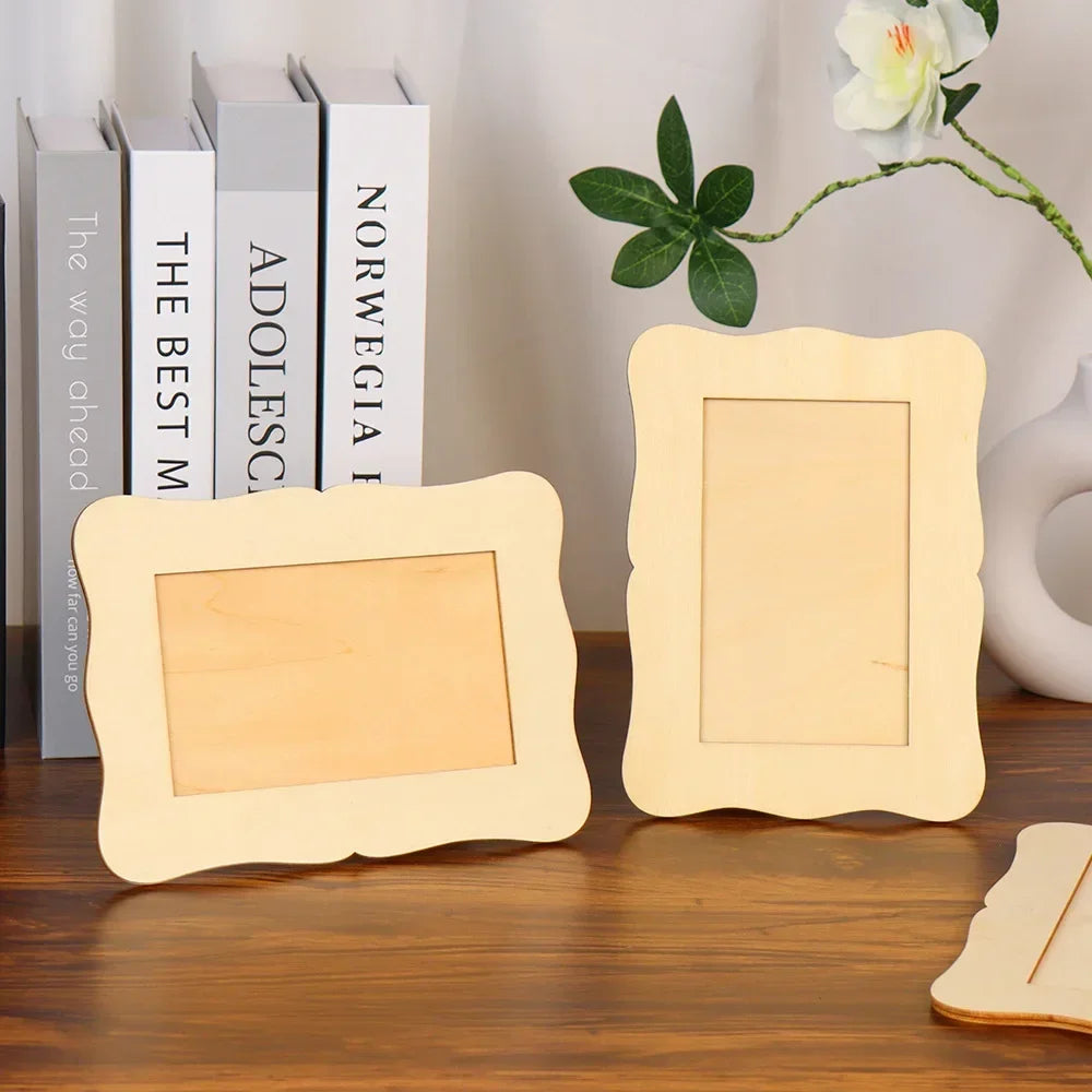 1- Wooden DIY Photo Frame Unfinished Blank Hand Painting Perfect