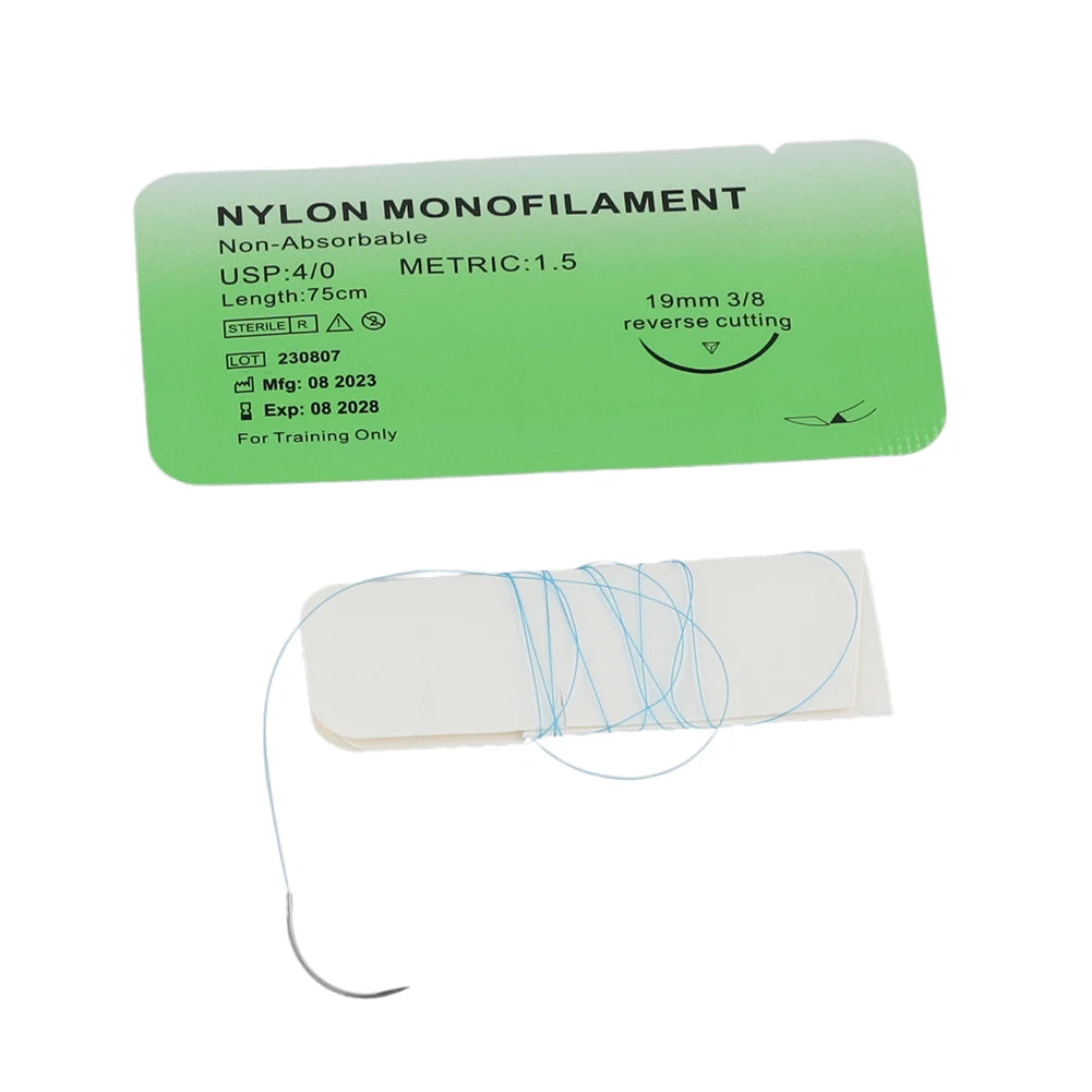 50- 4 0 Medical Thread Suture Nylon Silk Veterinary Practice Zpaxo