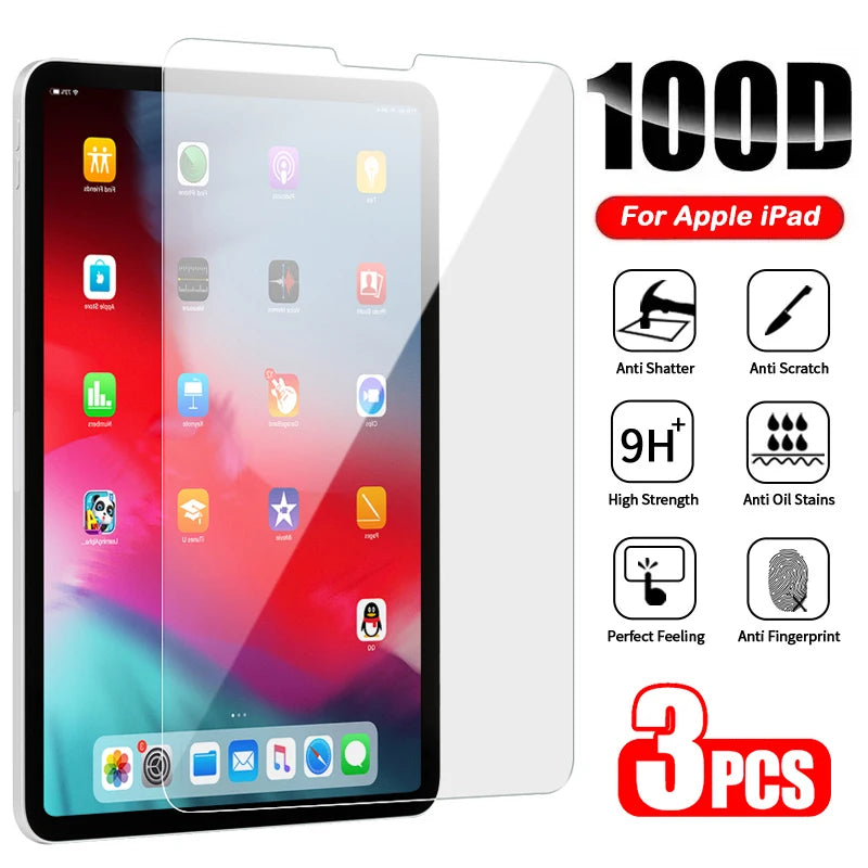 9H Tempered Glass For iPad 10th Generation Pro 11 12.9 Full Screen Protector For iPad 10.2 9th 8th 7th Air 4 5 10.9 Pro 9.7 2018 Zpaxo